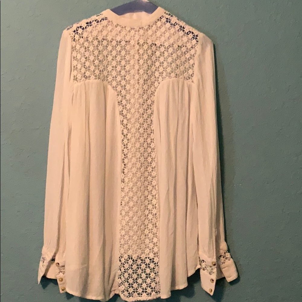 Free people white small blouse button down - Picture 5 of 10